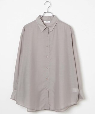 WEGO ボリュームスリーブシアーシャツ ライトグレー