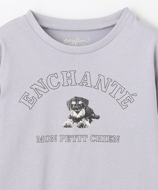 ANY KIDS アートモチーフ 長袖 Tシャツ サックスブルー×イヌ