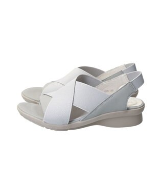 INTER-CHAUSSURES 【BUSSOLA】ワイドエラスティッククロスベルトサンダル グレーヌバック