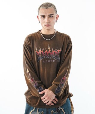 WEGO 【ユニセックス着用ITEM】フレイムグラフィックBIGT（LS） ブラウン