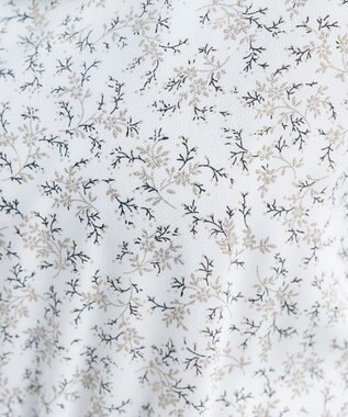 Tiaclasse 【洗える】花柄タックフレンチスリーブワンピース オフホワイト