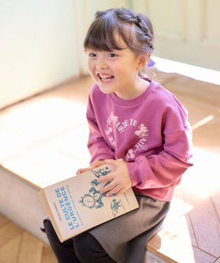 ANY KIDS 【WEB限定】7days 裏毛 トレーナー ピンク×ロゴハート