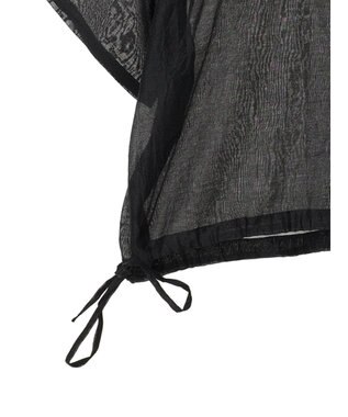 Green Parks シアー裾ドロストシャツ Black