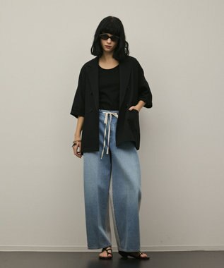 GRACE CONTINENTAL コンビドロストデニムパンツ ブルー