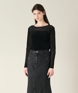 GRACE CONTINENTAL ベロアカットトップ ブラック