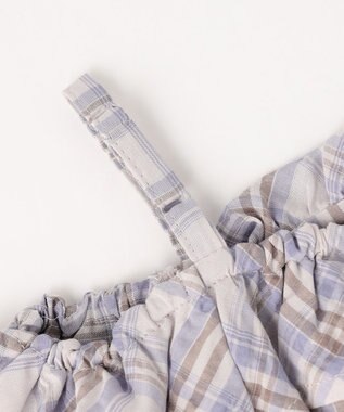 ANY KIDS 【洗濯機可能】2WAY チェックブラウス ブラウン