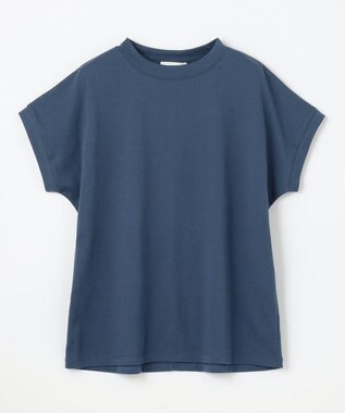 ANY 【UVケア/接触冷感】モックネックフレンチスリーブＴシャツ ネイビー