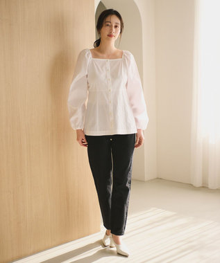 #Newans 【ANSWER for ほど甘トレンド】スクエアネックペプラムブラウス ホワイト系