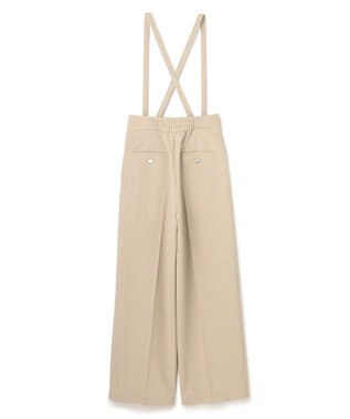 uncrave ウォッシャブルドライサップ ワイドパンツ（サスペンダー付き） シャンブレーベージュ