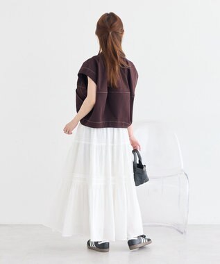 earth music&ecology コクーンフォルムシャツ Brown