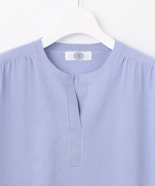 J.PRESS LADIES L 【WEB限定カラーあり・洗える】Vis/Peスパーク バンドカラー ニット ブルー系