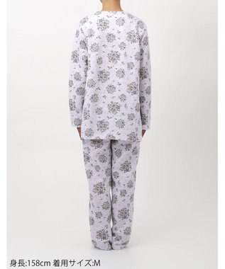 WACOAL ワコール_リラックス＆スリープ パジャマ 長袖 長ズボン 綿100％(表側・肌側) キルトニット素材 ハドンホール 上下セット 前開き ミントン NDW416 /ワコール パープル