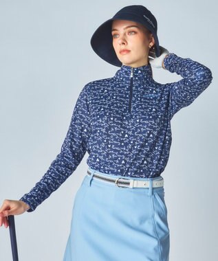 FILA GOLF／marie claire 【marie claire SPORT】 ハーフZIP長袖シャツ ネイビー
