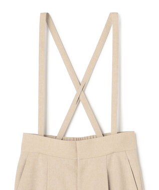 uncrave ウォッシャブルドライサップ ワイドパンツ（サスペンダー付き） シャンブレーベージュ