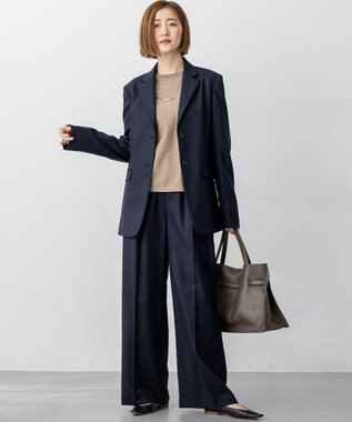 23区 L 【洗える/吊り干しOK】ヴィスコースストレッチ ドルマンスリーブ ラメ ニット ブラウン系