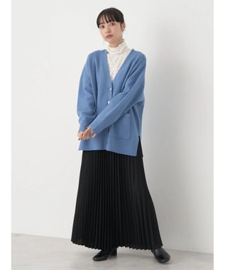 earth music&ecology やわらかタッチＶネックカーディガン Sax