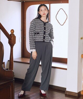 earth music&ecology タックコクーンパンツ Charcoal Gray