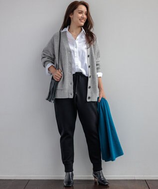 23区 L 【Lサイズ限定】ヴィスコースストレッチ ジョグ パンツ ブラック系