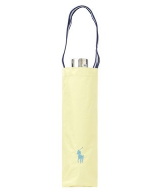 MOONBAT 【軽量】POLO RALPH LAUREN 晴雨兼用日傘 折りたたみ傘 PP刺繍／遮光 遮熱 UV ライトイエロー×ターコイズ