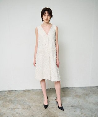 GRACE CONTINENTAL リボンヤーンジレドレス キナリ