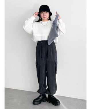 Green Parks ・ＥＬＥＮＣＡＲＥ　ＤＵＥ　コーデュロイカーゴパンツ Charcoal Gray