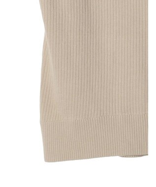 Green Parks ＺＩＰ付きリブニットベスト Beige