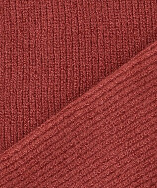Feroux 【洗える】リボン釦 カーディガンデザインニット レッド系