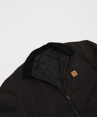 WEGO 【ユニセックス着用ITEM/MLサイズ展開】ワーカーズキルティングZIPジャケット デニムブラックソノタ
