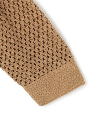 UNFILO クロシェレースニット ZIPカーディガン キャメル