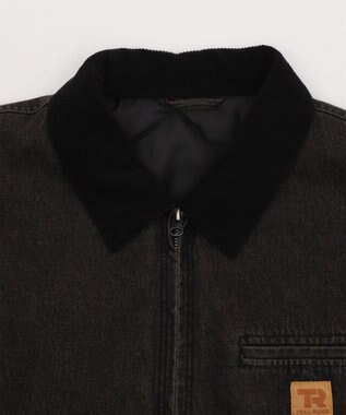 WEGO 【ユニセックス着用ITEM/MLサイズ展開】ワーカーズキルティングZIPジャケット デニムブラックソノタ