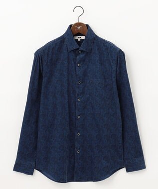 JOSEPH ABBOUD 【ソフトな着心地】ペイズリー柄 コーデュロイシャツ ネイビー系6