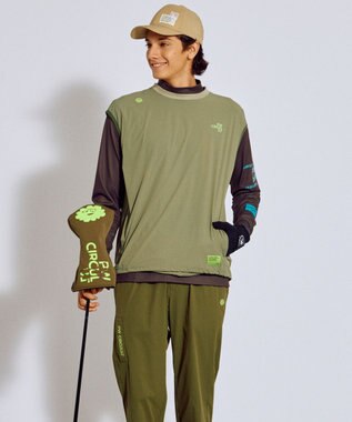 PW CIRCULUS 【撥水加工 / 小さくまとまる】【UNISEX】オーバーサイズ パッカブルベスト ゴルフウェア メンズ レディース グリーン系