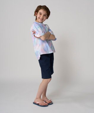 OP／FILA 【RUSTY】ニコちゃん×タイダイ柄半袖Tシャツ パープル