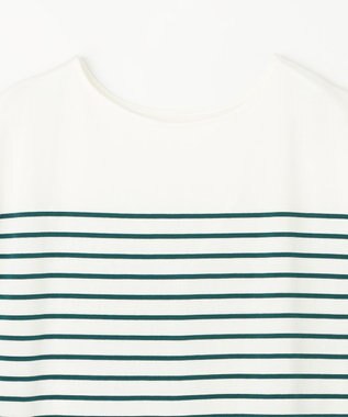 ANY 【接触冷感・UVケア】TCオーガビッツボーダー Tシャツ オフ×グリーン