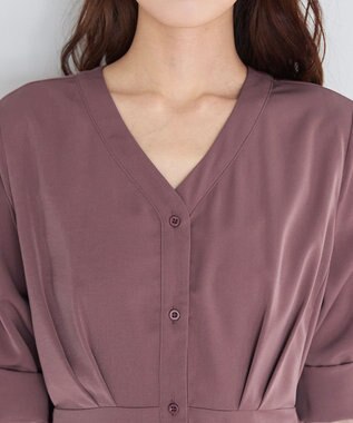 Tiaclasse 【新色追加・洗える】バックリボン前開きワンピース ピンク