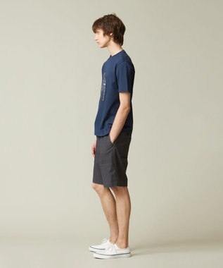 J.PRESS MEN 【UNISEX】ファブリックワッペン バックブルTシャツ ダルブルー系