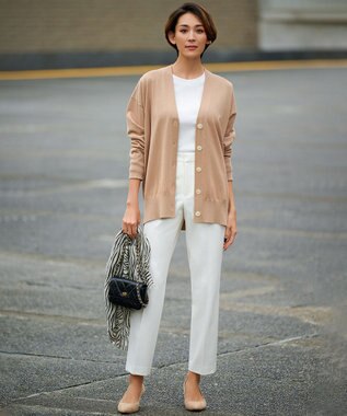 23区 【CLASSY.12月号掲載】TRストレッチギャバ テーパード パンツ アイボリー