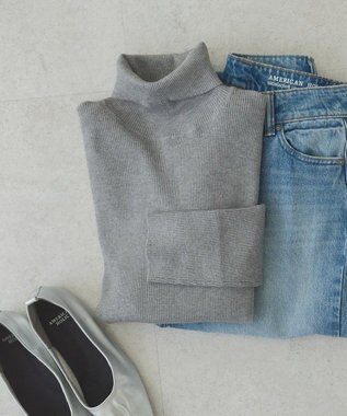 AMERICAN HOLIC バイパチリブタートルネックニットプルオーバー Gray Mixture