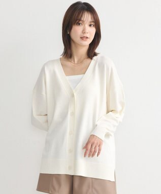 earth music&ecology レーヨンルーズＶネックカーディガン