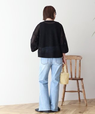 AMERICAN HOLIC 【先行予約】ジップアップメッシュニットカーディガン【WEB限定カラー有り】 Black