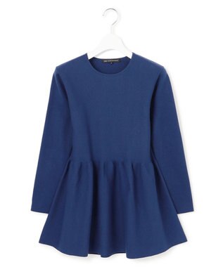 23区 S 【Sサイズ限定】ヴィスコースストレッチ ペプラムデザイン ニット ダルブルー系