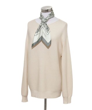 MOONBAT MACKINTOSH PHILOSOPHY(マッキントッシュ フィロソフィー）シルクスカーフ ボタニカル 68×68㎝ 日本製 グレー