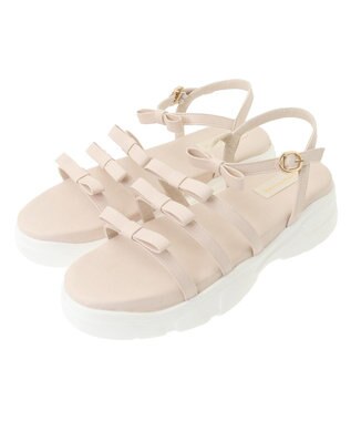 Maison de FLEUR オペラリボンスニーカーサンダル Pink Beige