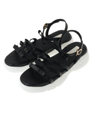 Maison de FLEUR オペラリボンスニーカーサンダル Black