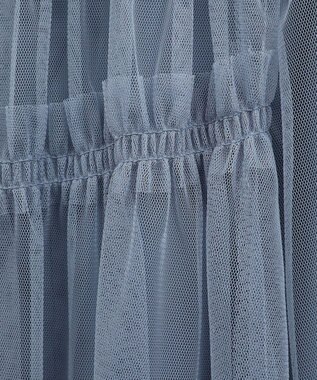 earth music&ecology シャーリングギャザーチュールスカート Blue