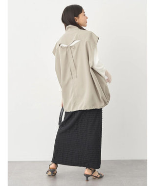 earth music&ecology ミリタリースタンドカラーベスト Light Khaki