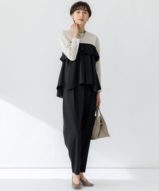 23区 【セットアップ対応/洗える】ライトクロス コクーン パンツ ブラック系