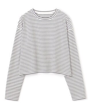 UNFILO 【洗える】クロップドＴシャツ ボーダー