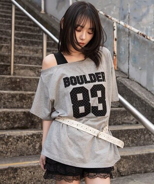 WEGO タンクレイヤードワンショルビッグT 杢グレー