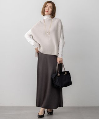 23区 S 【CLASSY.掲載/洗える】スムージーコットン タートルネック ニット ホワイト系